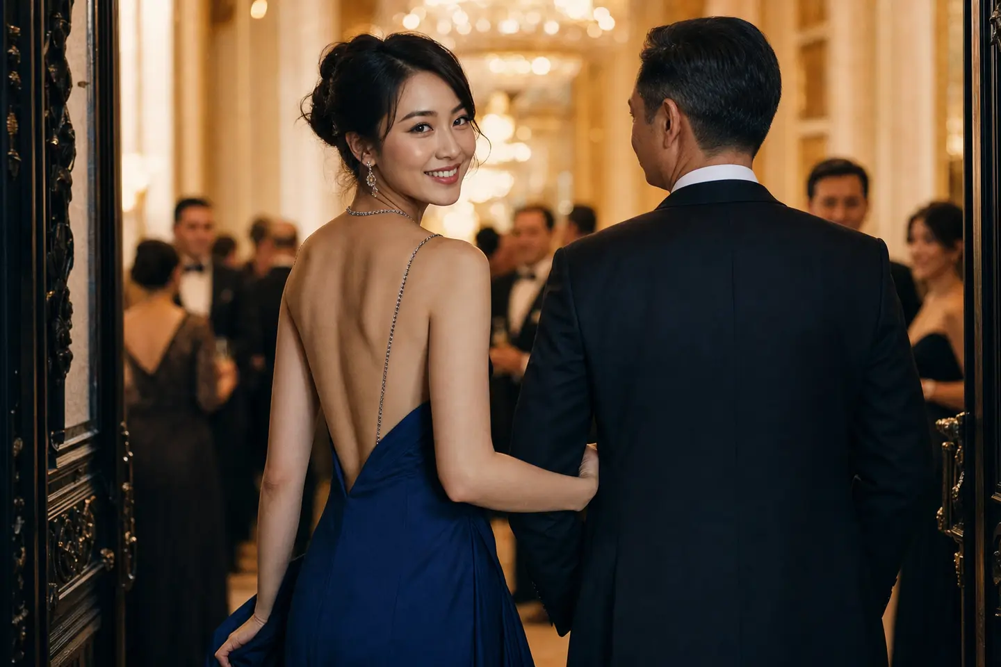 A gala arrival